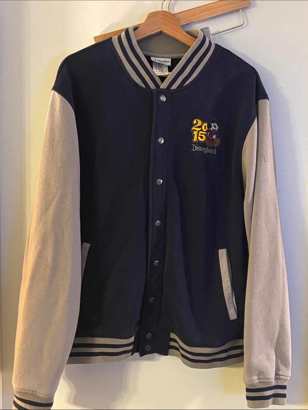 2015 Disney Parks Navy and Light Gray Ribbed Collar Jacket